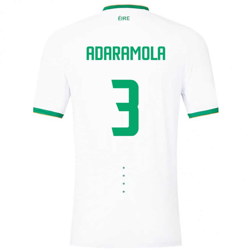 Niño Fútbol Camiseta Irlanda Tayo Adaramola #3 Blanco 2ª Equipación 24-26 Argentina