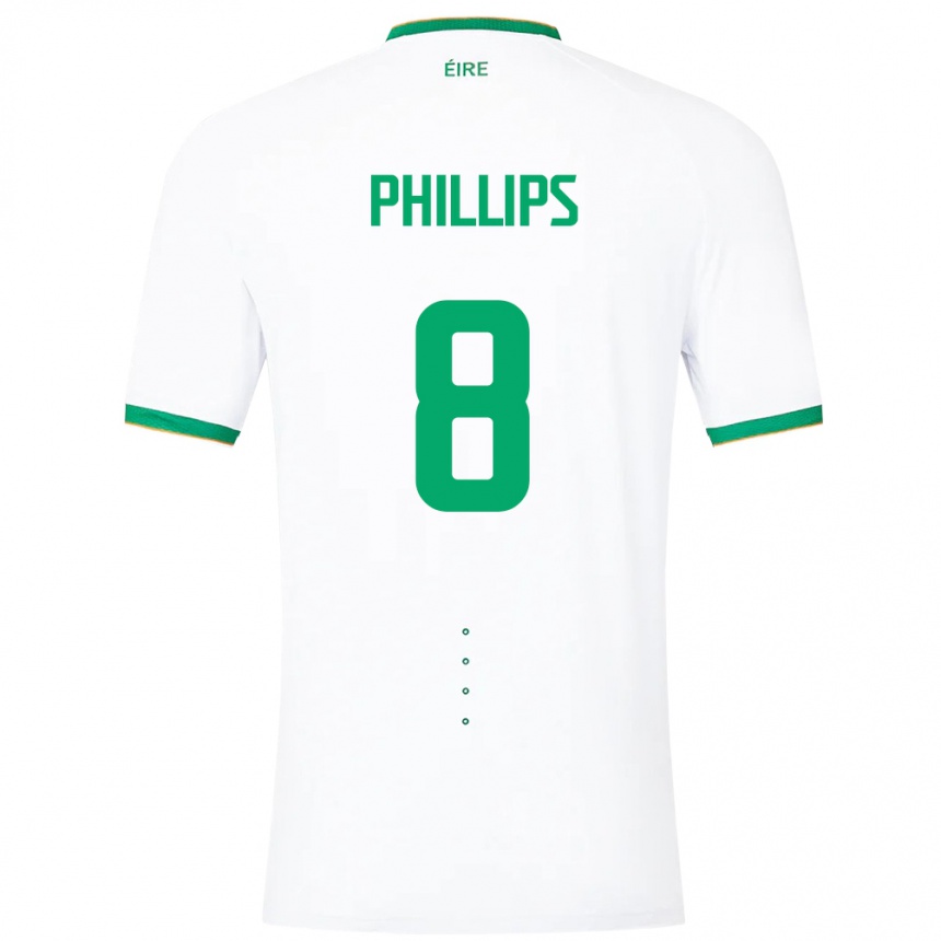 Niño Fútbol Camiseta Irlanda Killian Phillips #8 Blanco 2ª Equipación 24-26 Argentina