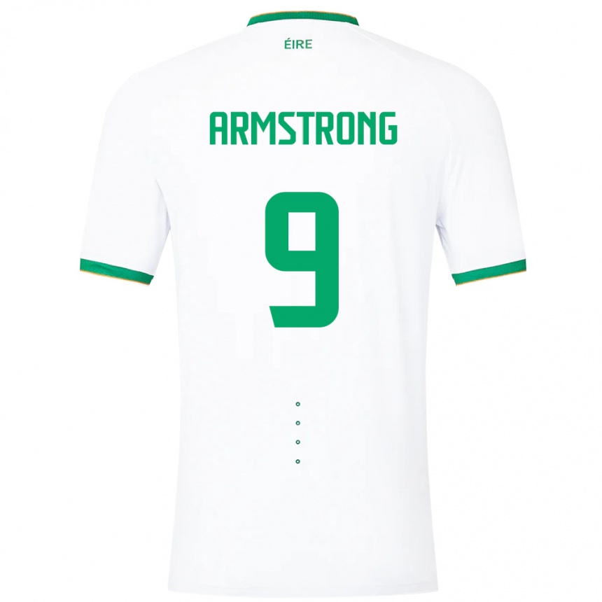 Niño Fútbol Camiseta Irlanda Sinclair Armstrong #9 Blanco 2ª Equipación 24-26 Argentina