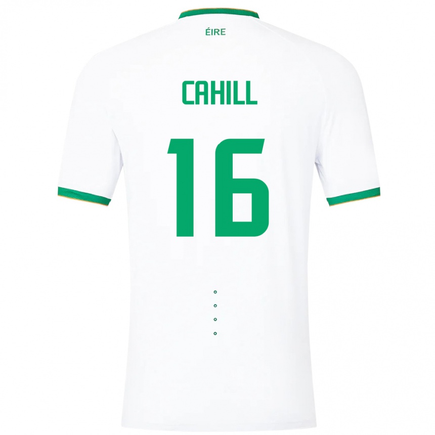 Niño Fútbol Camiseta Irlanda Killian Cahill #16 Blanco 2ª Equipación 24-26 Argentina