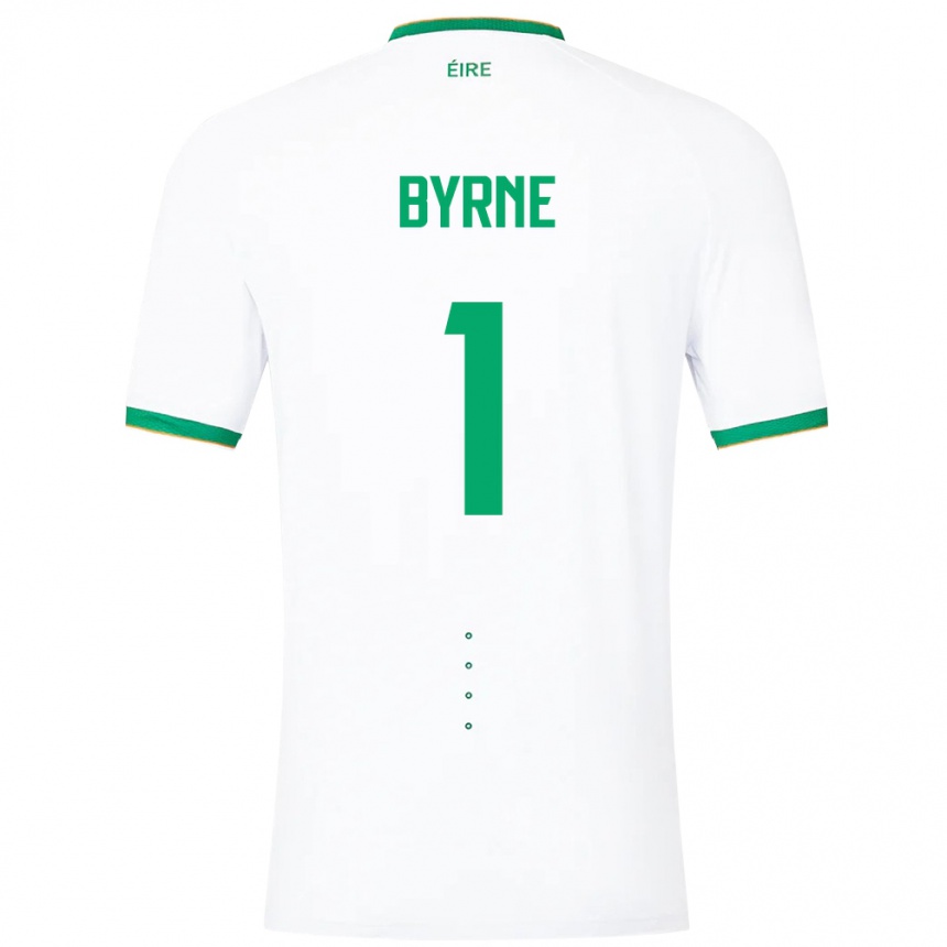 Niño Fútbol Camiseta Irlanda Reece Byrne #1 Blanco 2ª Equipación 24-26 Argentina