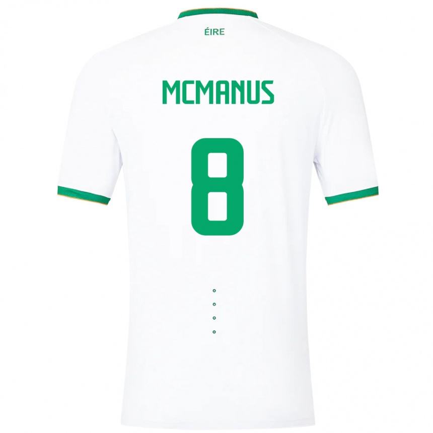 Niño Fútbol Camiseta Irlanda James Mcmanus #8 Blanco 2ª Equipación 24-26 Argentina