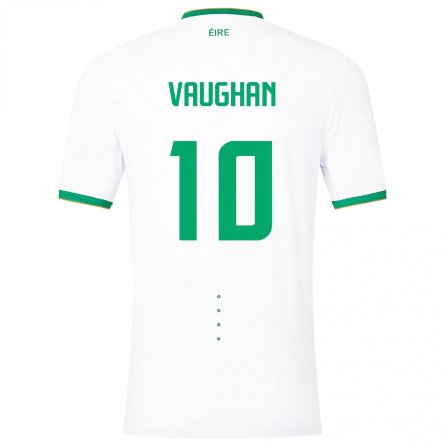 Niño Fútbol Camiseta Irlanda Harry Vaughan #10 Blanco 2ª Equipación 24-26 Argentina