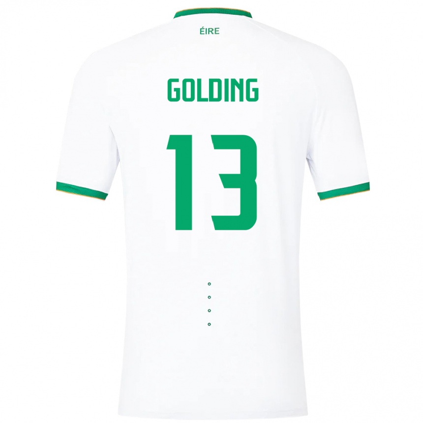 Niño Fútbol Camiseta Irlanda James Golding #13 Blanco 2ª Equipación 24-26 Argentina