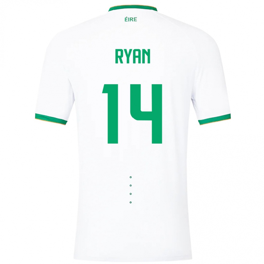 Niño Fútbol Camiseta Irlanda John Ryan #14 Blanco 2ª Equipación 24-26 Argentina