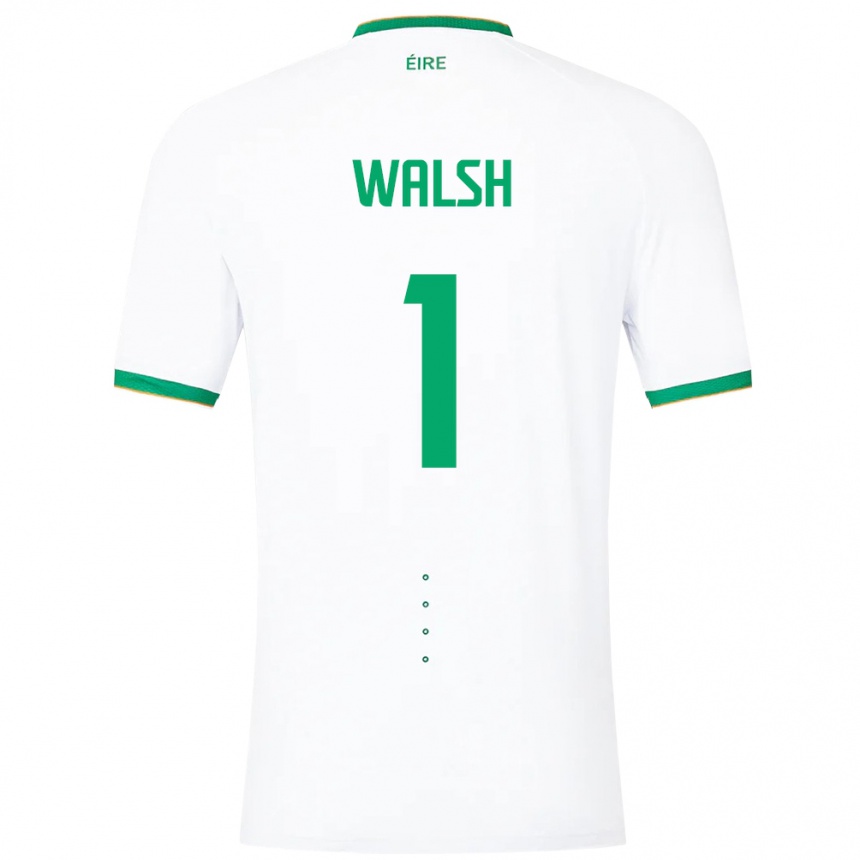 Niño Fútbol Camiseta Irlanda Conor Walsh #1 Blanco 2ª Equipación 24-26 Argentina