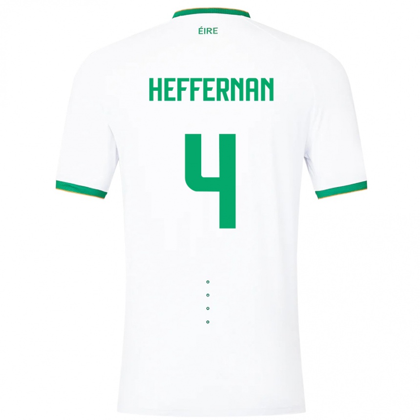 Niño Fútbol Camiseta Irlanda Cathal Heffernan #4 Blanco 2ª Equipación 24-26 Argentina