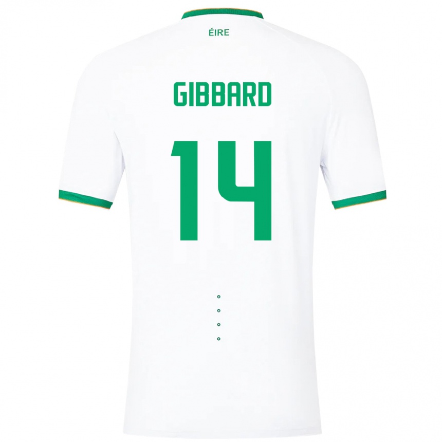 Niño Fútbol Camiseta Irlanda Joseph Gibbard #14 Blanco 2ª Equipación 24-26 Argentina