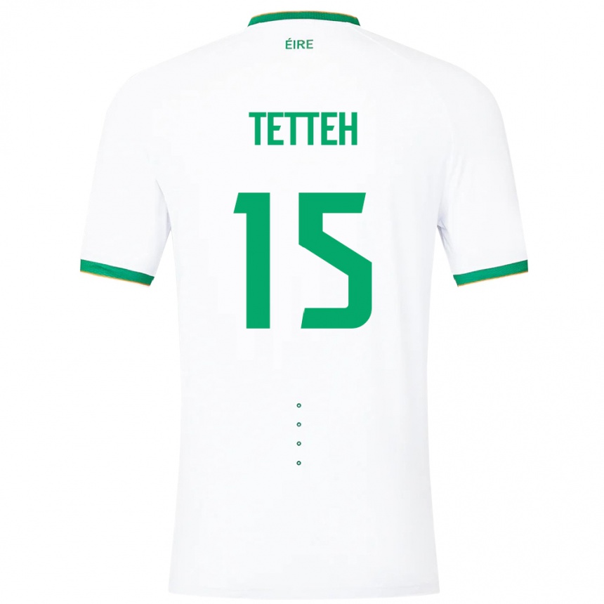 Niño Fútbol Camiseta Irlanda Gideon Tetteh #15 Blanco 2ª Equipación 24-26 Argentina