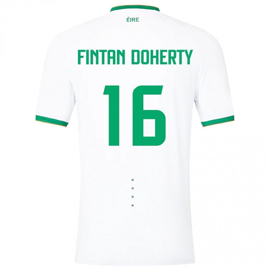 Niño Fútbol Camiseta Irlanda Fintan Doherty #16 Blanco 2ª Equipación 24-26 Argentina