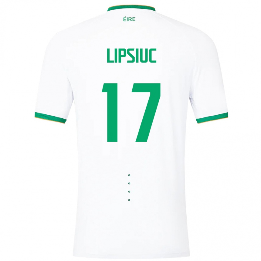 Niño Fútbol Camiseta Irlanda Darius Lipsiuc #17 Blanco 2ª Equipación 24-26 Argentina