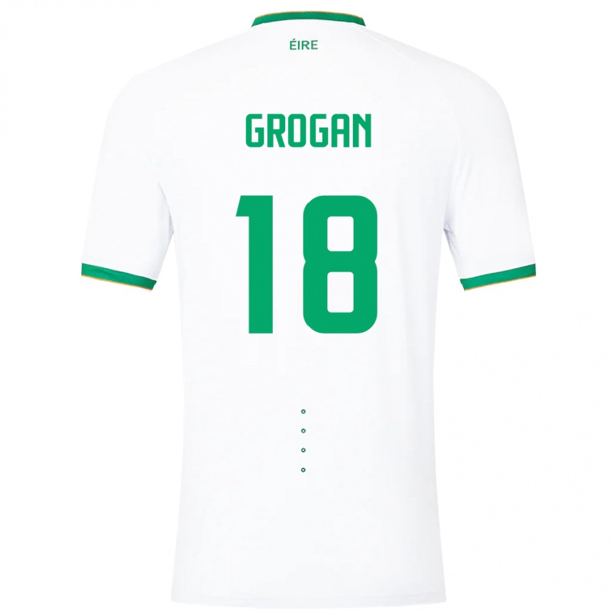 Niño Fútbol Camiseta Irlanda Christy Grogan #18 Blanco 2ª Equipación 24-26 Argentina