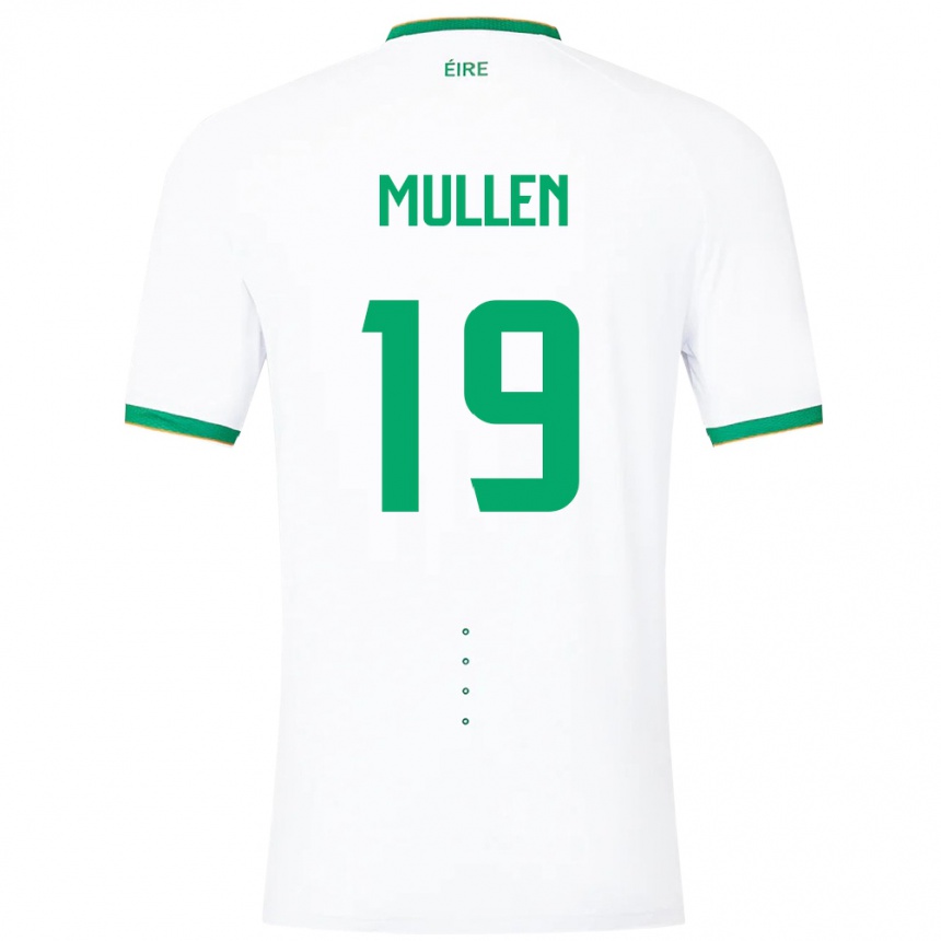 Niño Fútbol Camiseta Irlanda Senan Mullen #19 Blanco 2ª Equipación 24-26 Argentina