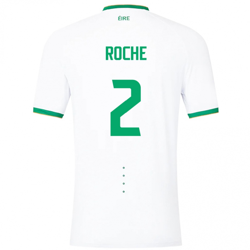 Niño Fútbol Camiseta Irlanda James Roche #2 Blanco 2ª Equipación 24-26 Argentina