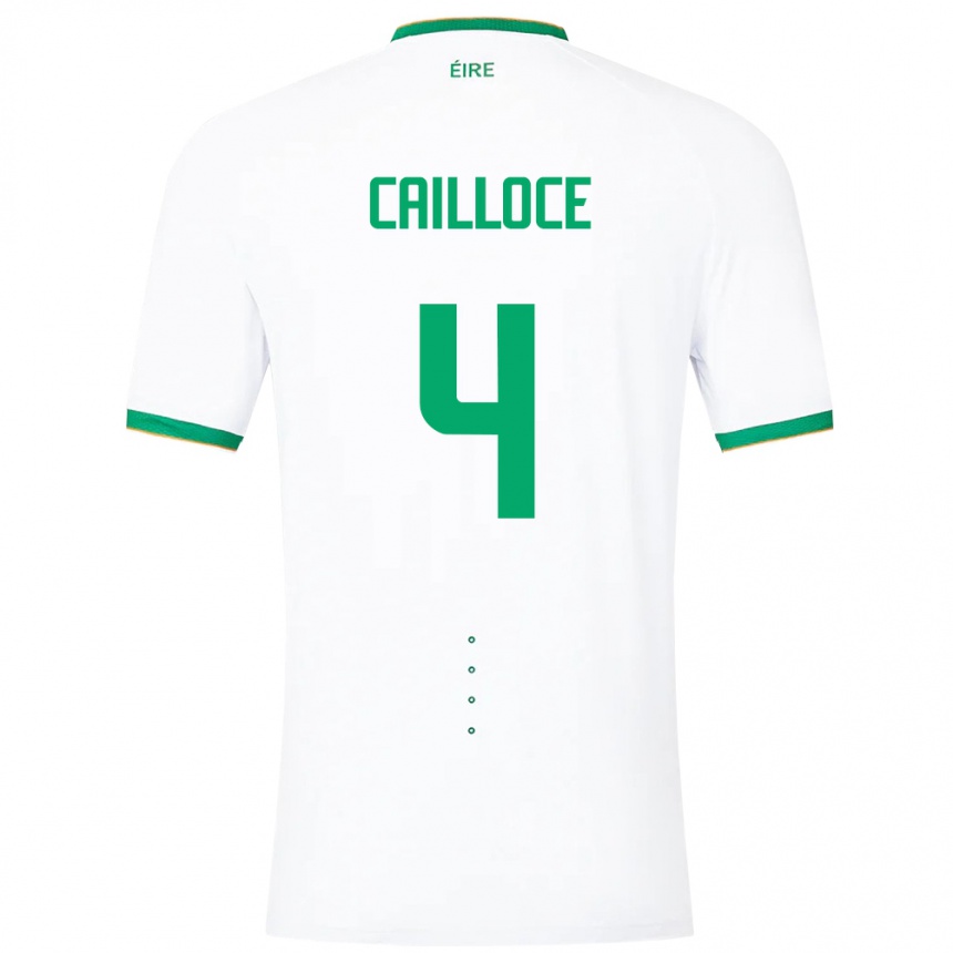 Niño Fútbol Camiseta Irlanda Luca Cailloce #4 Blanco 2ª Equipación 24-26 Argentina