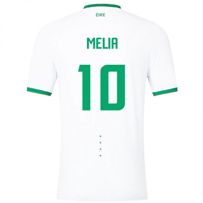 Niño Fútbol Camiseta Irlanda Mason Melia #10 Blanco 2ª Equipación 24-26 Argentina