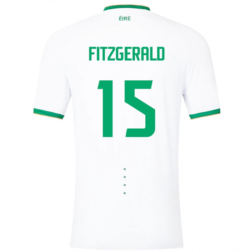 Niño Fútbol Camiseta Irlanda Kyle Fitzgerald #15 Blanco 2ª Equipación 24-26 Argentina