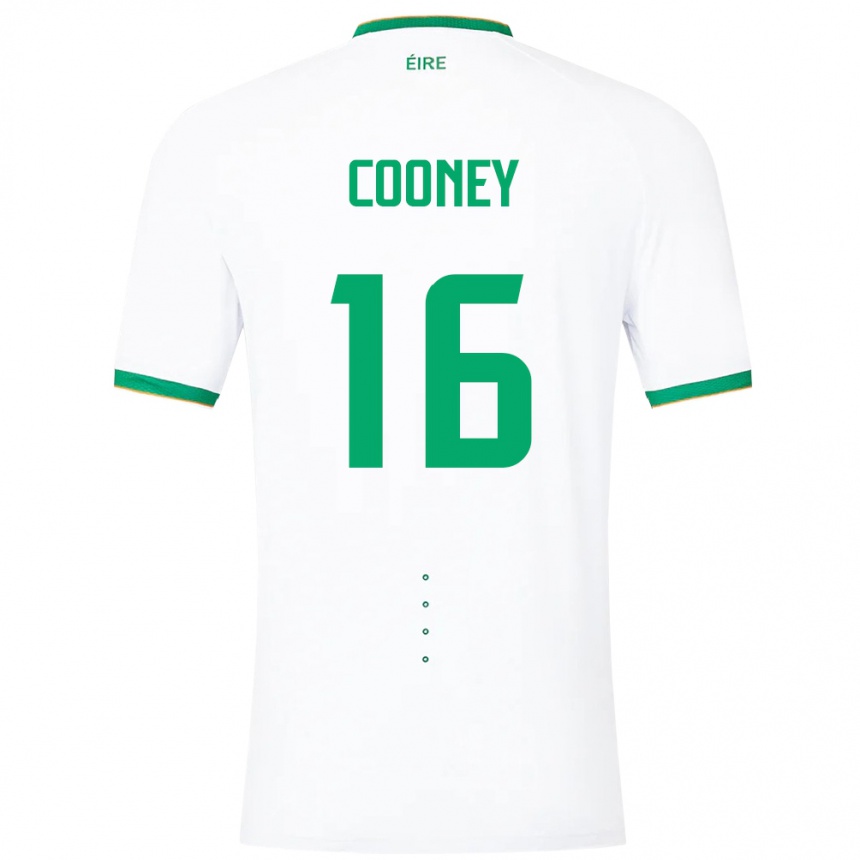 Niño Fútbol Camiseta Irlanda Oisin Cooney #16 Blanco 2ª Equipación 24-26 Argentina