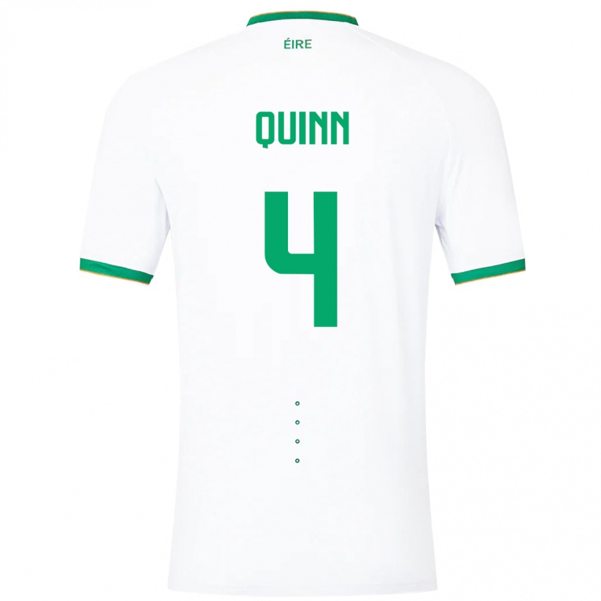 Niño Fútbol Camiseta Irlanda Louise Quinn #4 Blanco 2ª Equipación 24-26 Argentina