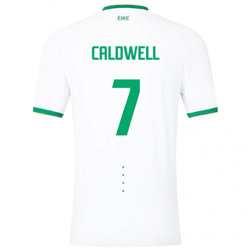 Niño Fútbol Camiseta Irlanda Diane Caldwell #7 Blanco 2ª Equipación 24-26 Argentina