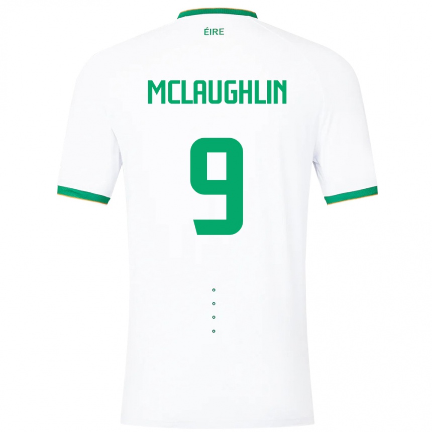 Niño Fútbol Camiseta Irlanda Erin Mclaughlin #9 Blanco 2ª Equipación 24-26 Argentina