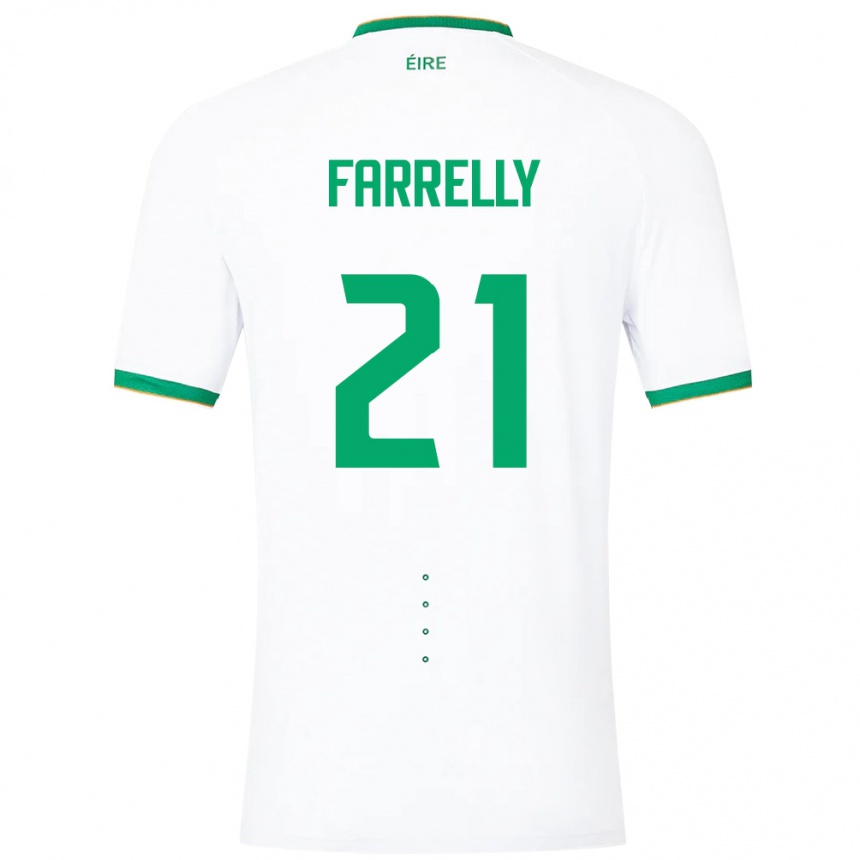 Niño Fútbol Camiseta Irlanda Sinead Farrelly #21 Blanco 2ª Equipación 24-26 Argentina