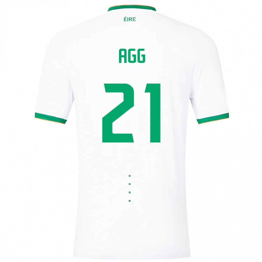 Niño Fútbol Camiseta Irlanda Lily Agg #21 Blanco 2ª Equipación 24-26 Argentina