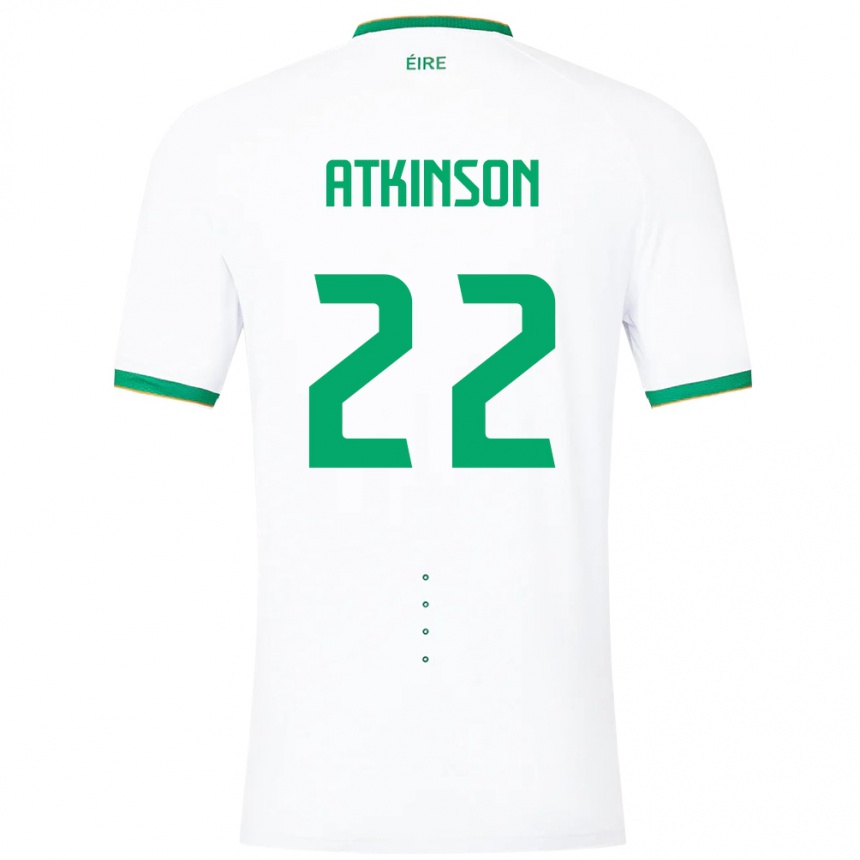 Niño Fútbol Camiseta Irlanda Isibeal Atkinson #22 Blanco 2ª Equipación 24-26 Argentina