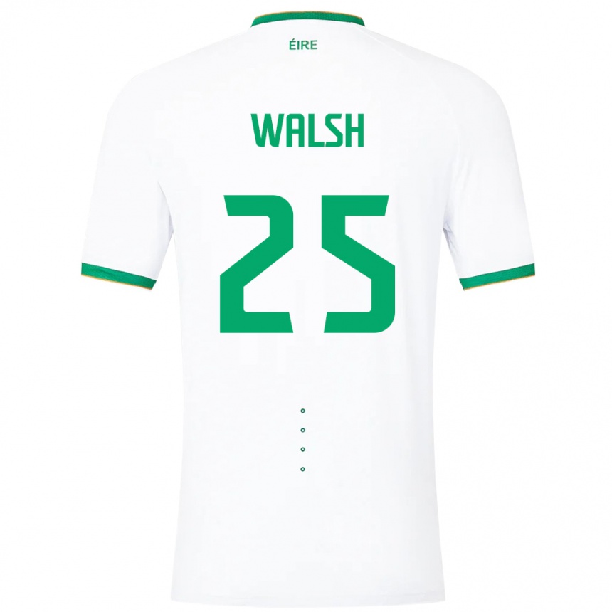 Niño Fútbol Camiseta Irlanda Megan Walsh #25 Blanco 2ª Equipación 24-26 Argentina