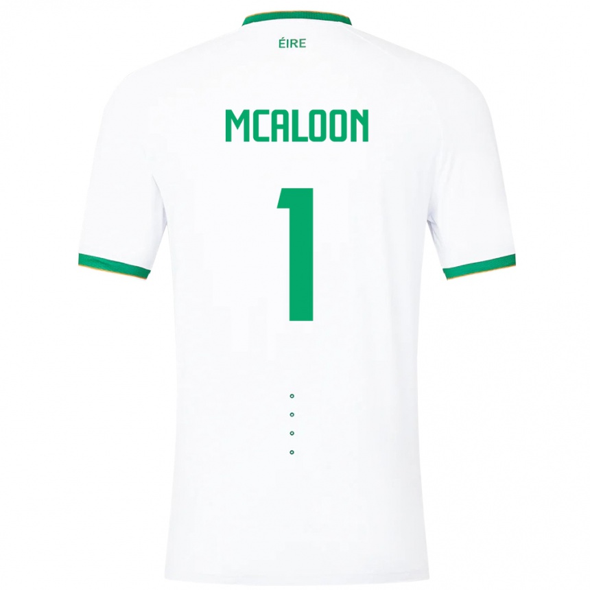 Niño Fútbol Camiseta Irlanda Naoisha Mcaloon #1 Blanco 2ª Equipación 24-26 Argentina