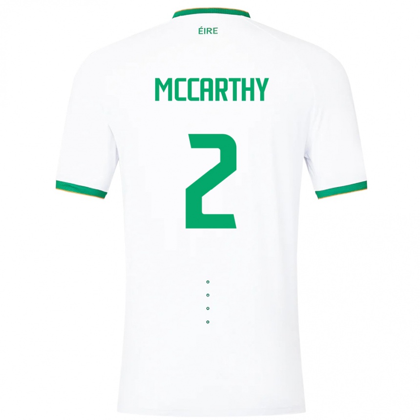 Niño Fútbol Camiseta Irlanda Savannah Mccarthy #2 Blanco 2ª Equipación 24-26 Argentina