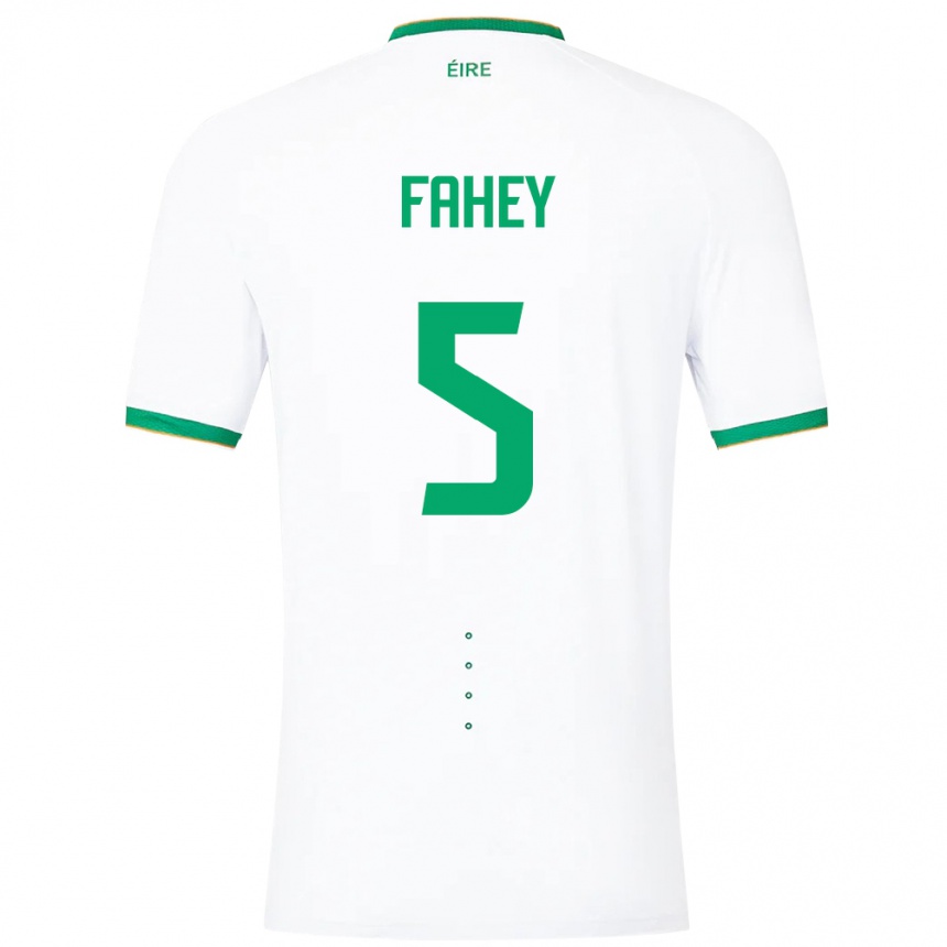 Niño Fútbol Camiseta Irlanda Niamh Fahey #5 Blanco 2ª Equipación 24-26 Argentina