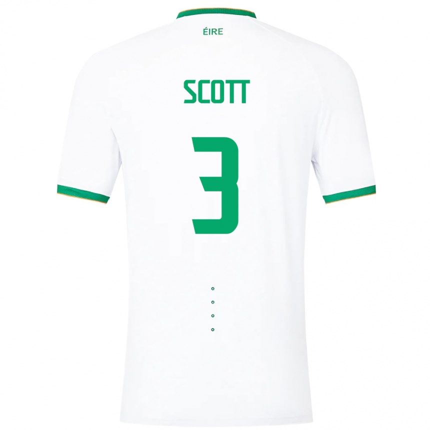 Niño Fútbol Camiseta Irlanda Harriet Scott #3 Blanco 2ª Equipación 24-26 Argentina