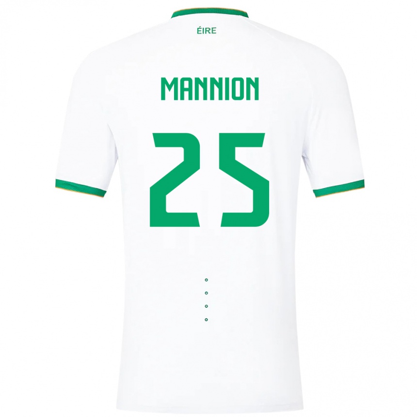 Niño Fútbol Camiseta Irlanda Aoife Mannion #25 Blanco 2ª Equipación 24-26 Argentina