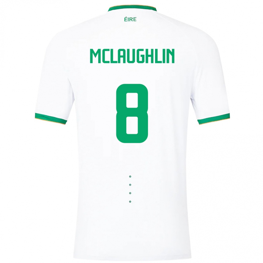 Niño Fútbol Camiseta Irlanda Roma Mclaughlin #8 Blanco 2ª Equipación 24-26 Argentina