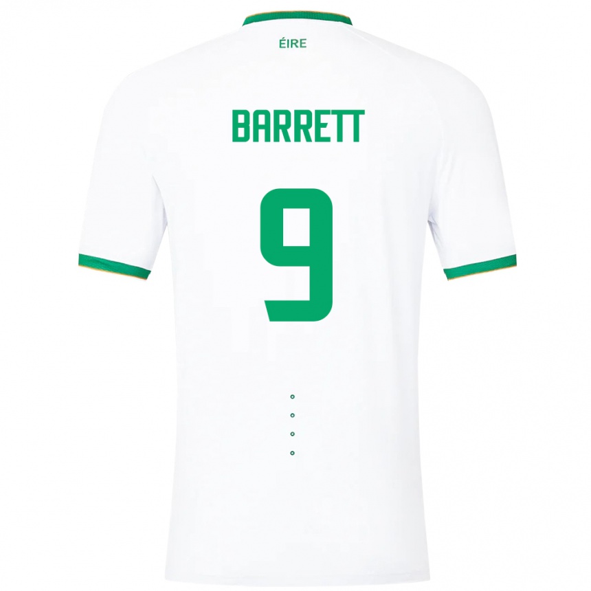 Niño Fútbol Camiseta Irlanda Amber Barrett #9 Blanco 2ª Equipación 24-26 Argentina