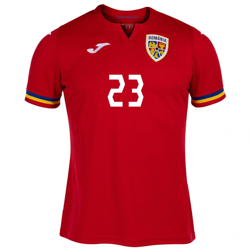 Niño Fútbol Camiseta Rumania Alexandru Roșca #23 Rojo 2ª Equipación 24-26 Argentina