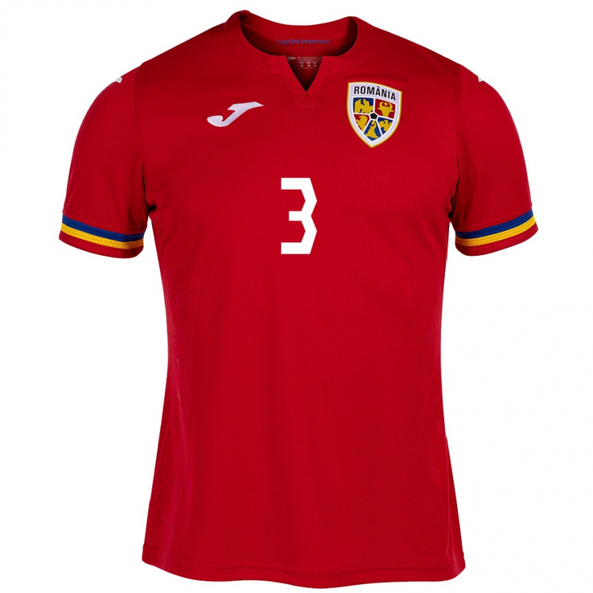 Niño Fútbol Camiseta Rumania Radu Drăgușin #3 Rojo 2ª Equipación 24-26 Argentina