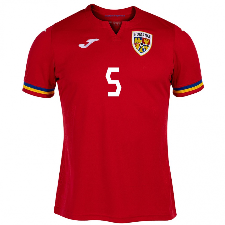 Niño Fútbol Camiseta Rumania Teodora Meluță #5 Rojo 2ª Equipación 24-26 Argentina