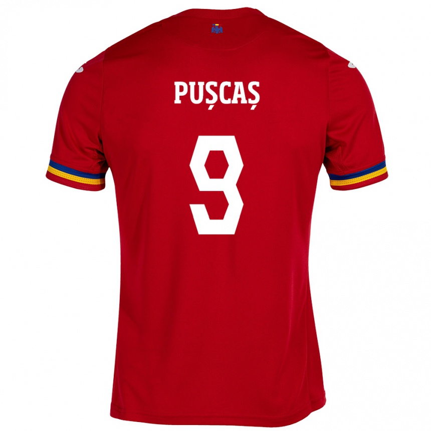 Niño Fútbol Camiseta Rumania George Pușcaș #9 Rojo 2ª Equipación 24-26 Argentina