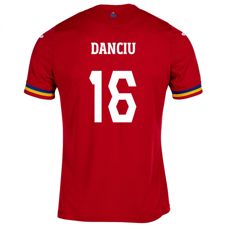 Niño Fútbol Camiseta Rumania Marian Danciu #16 Rojo 2ª Equipación 24-26 Argentina