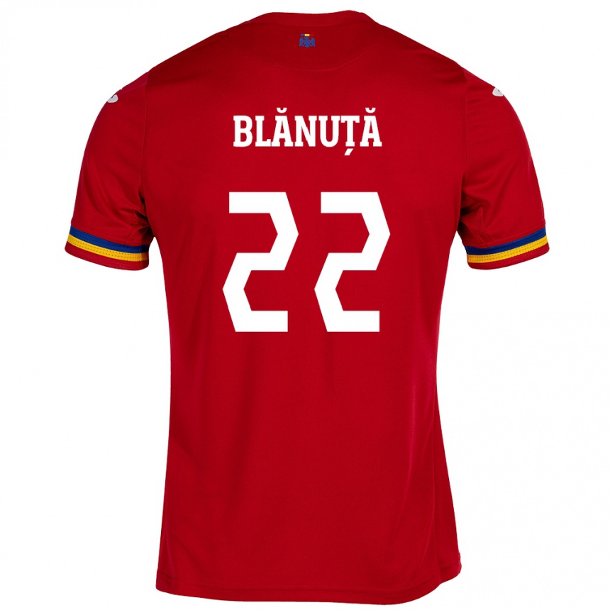 Niño Fútbol Camiseta Rumania Vladislav Blănuță #22 Rojo 2ª Equipación 24-26 Argentina