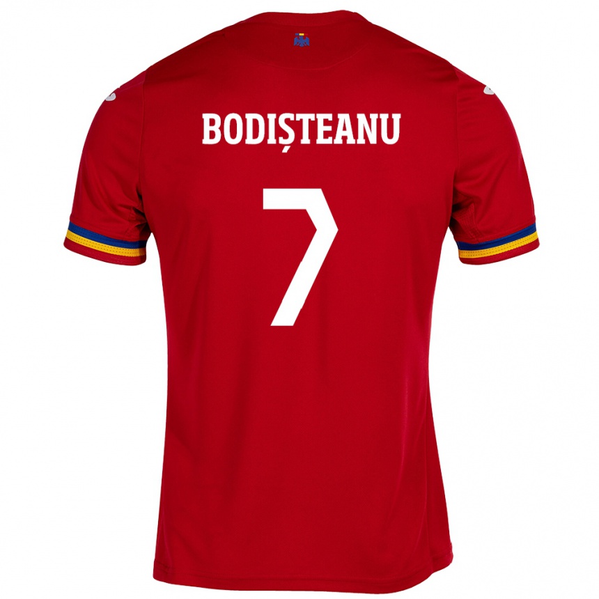 Niño Fútbol Camiseta Rumania Ștefan Bodișteanu #7 Rojo 2ª Equipación 24-26 Argentina