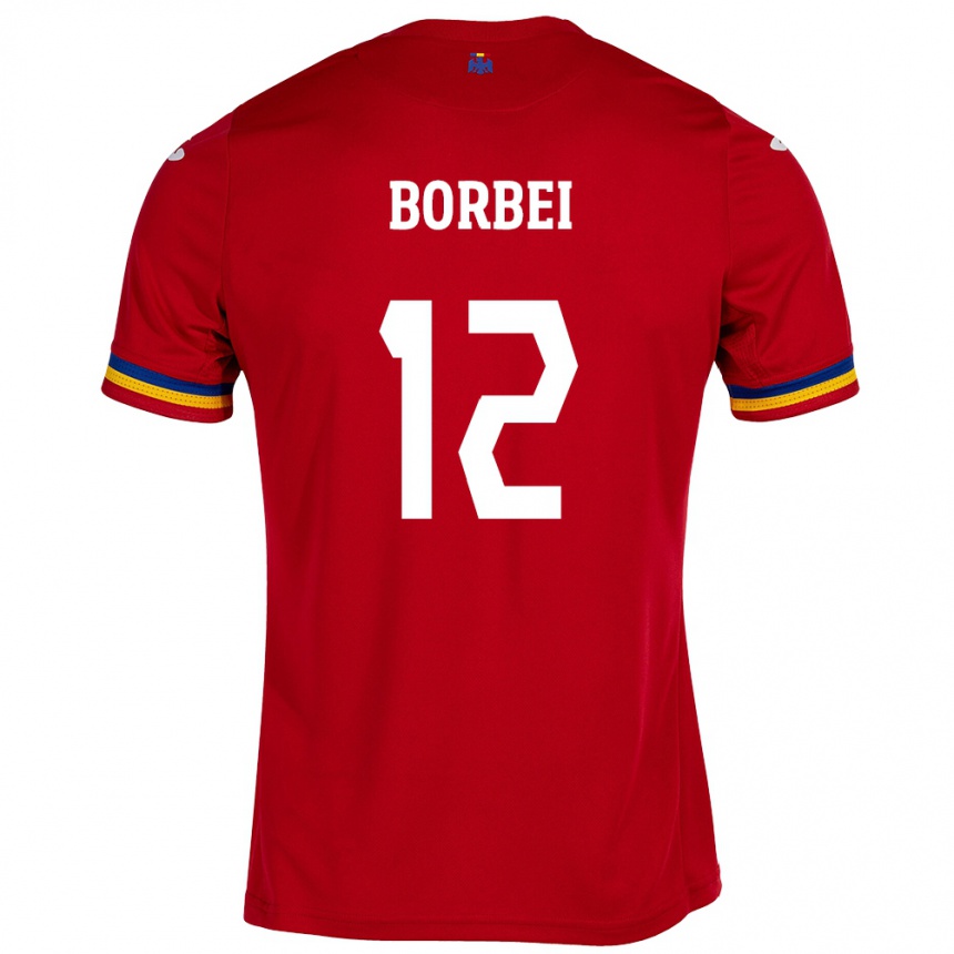 Niño Fútbol Camiseta Rumania Alexandru Borbei #12 Rojo 2ª Equipación 24-26 Argentina