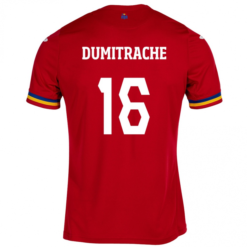 Niño Fútbol Camiseta Rumania Valentin Dumitrache #16 Rojo 2ª Equipación 24-26 Argentina