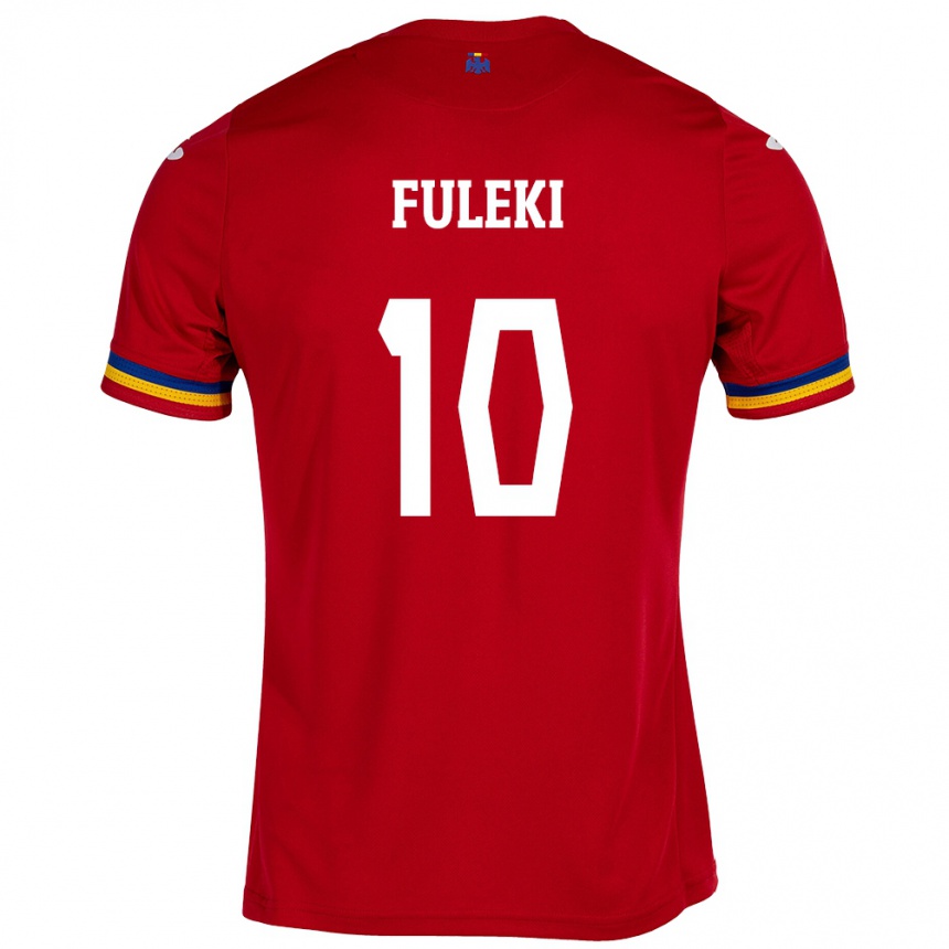 Niño Fútbol Camiseta Rumania Samuel Fuleki #10 Rojo 2ª Equipación 24-26 Argentina