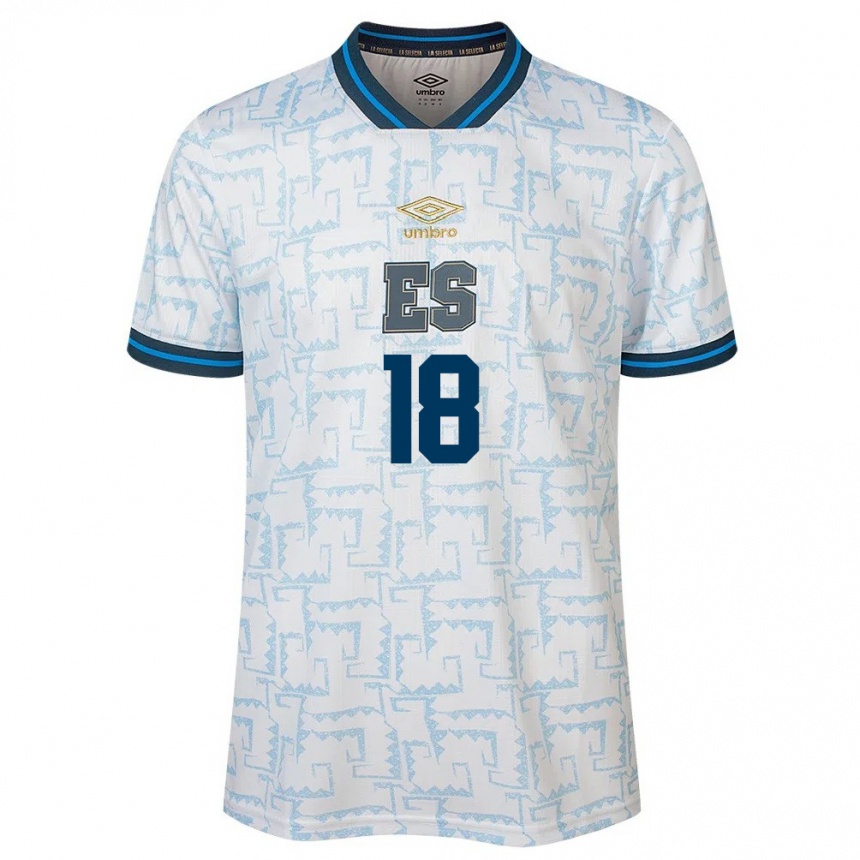 Niño Fútbol Camiseta El Salvador Samantha Valadez #18 Blanco 2ª Equipación 24-26 Argentina