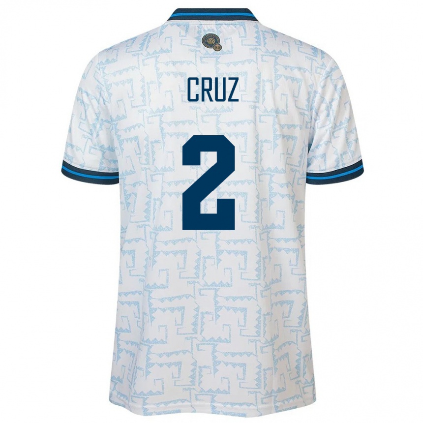 Niño Fútbol Camiseta El Salvador Melvin Cruz #2 Blanco 2ª Equipación 24-26 Argentina