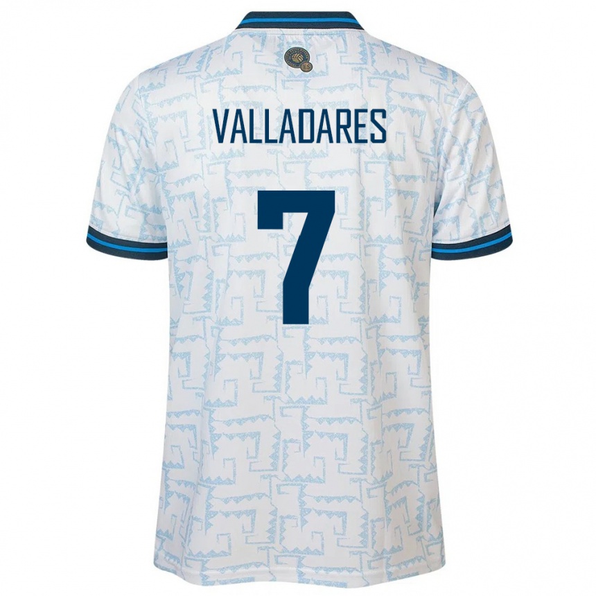 Niño Fútbol Camiseta El Salvador Jefferson Valladares #7 Blanco 2ª Equipación 24-26 Argentina