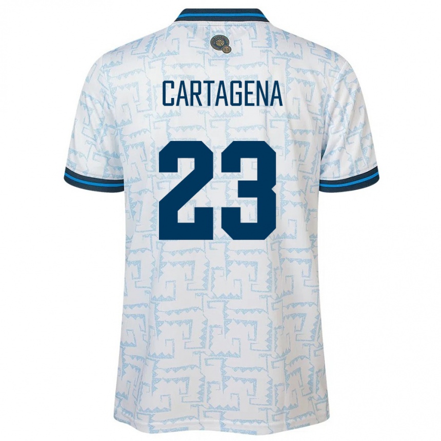 Niño Fútbol Camiseta El Salvador Melvin Cartagena #23 Blanco 2ª Equipación 24-26 Argentina